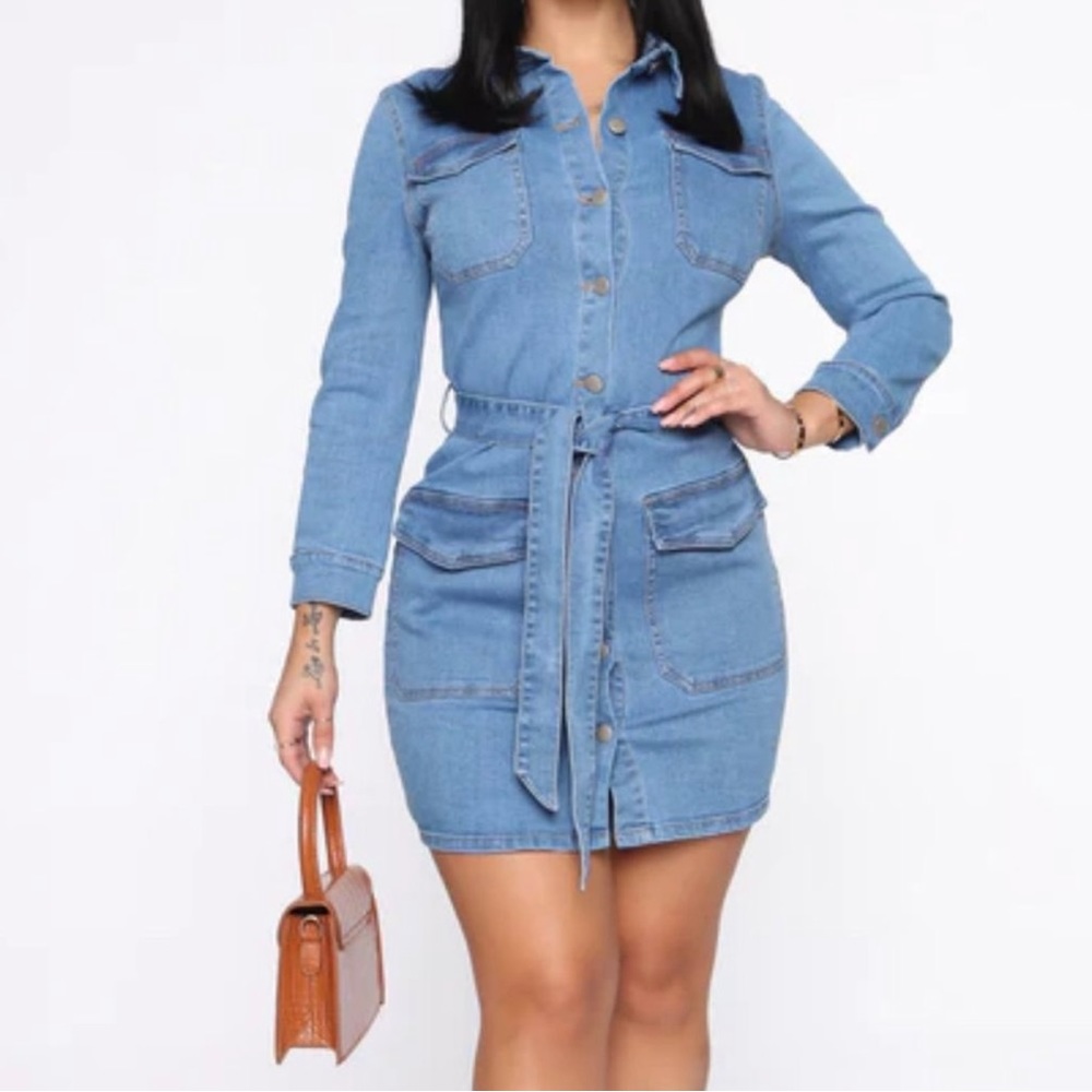 Make No Mistake Denim Dress x Fashion Nova